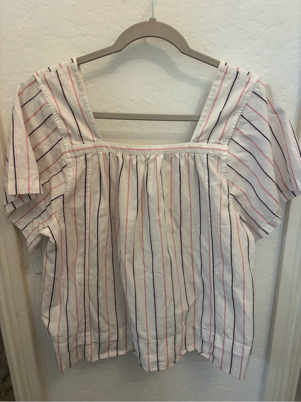 Madewell White Square-Neck Striped Tunic